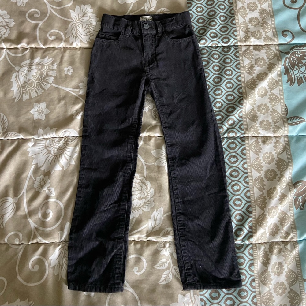 Boys Grey Stretch Corduroy Long Pants, Size 6 Slim